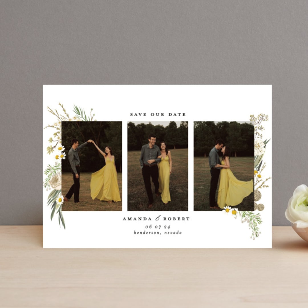 "Organic Florals" - Save the Dates in Porcelain by Susan Moyal - Front