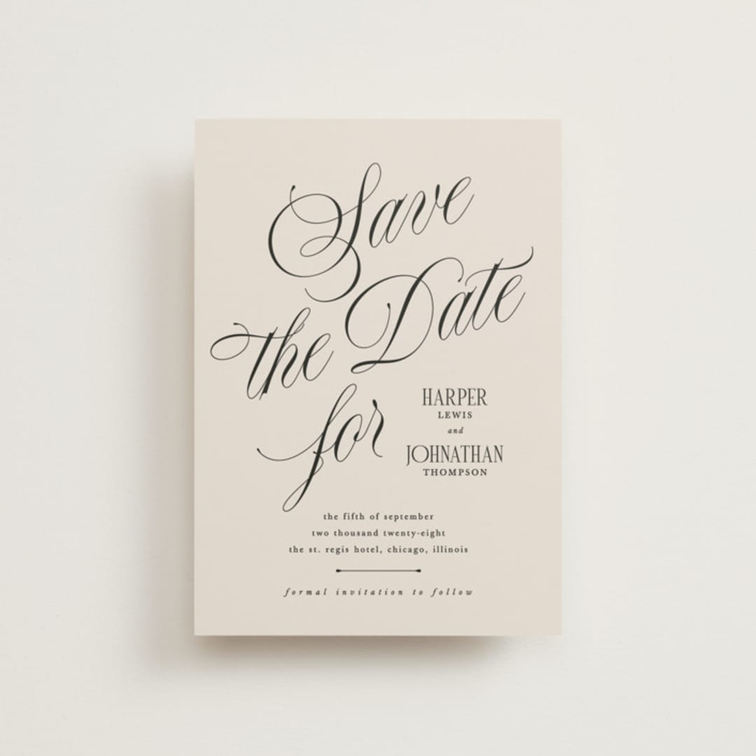 "Mirin" - Save the Dates in Linen by Kate Ahn - Front