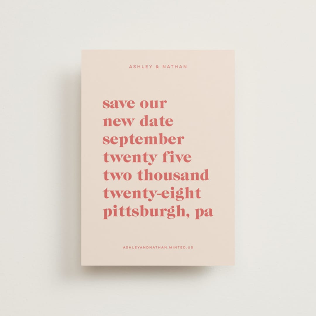 "Modern Type" - Save the Dates in Spruce by April Astudillo - Front