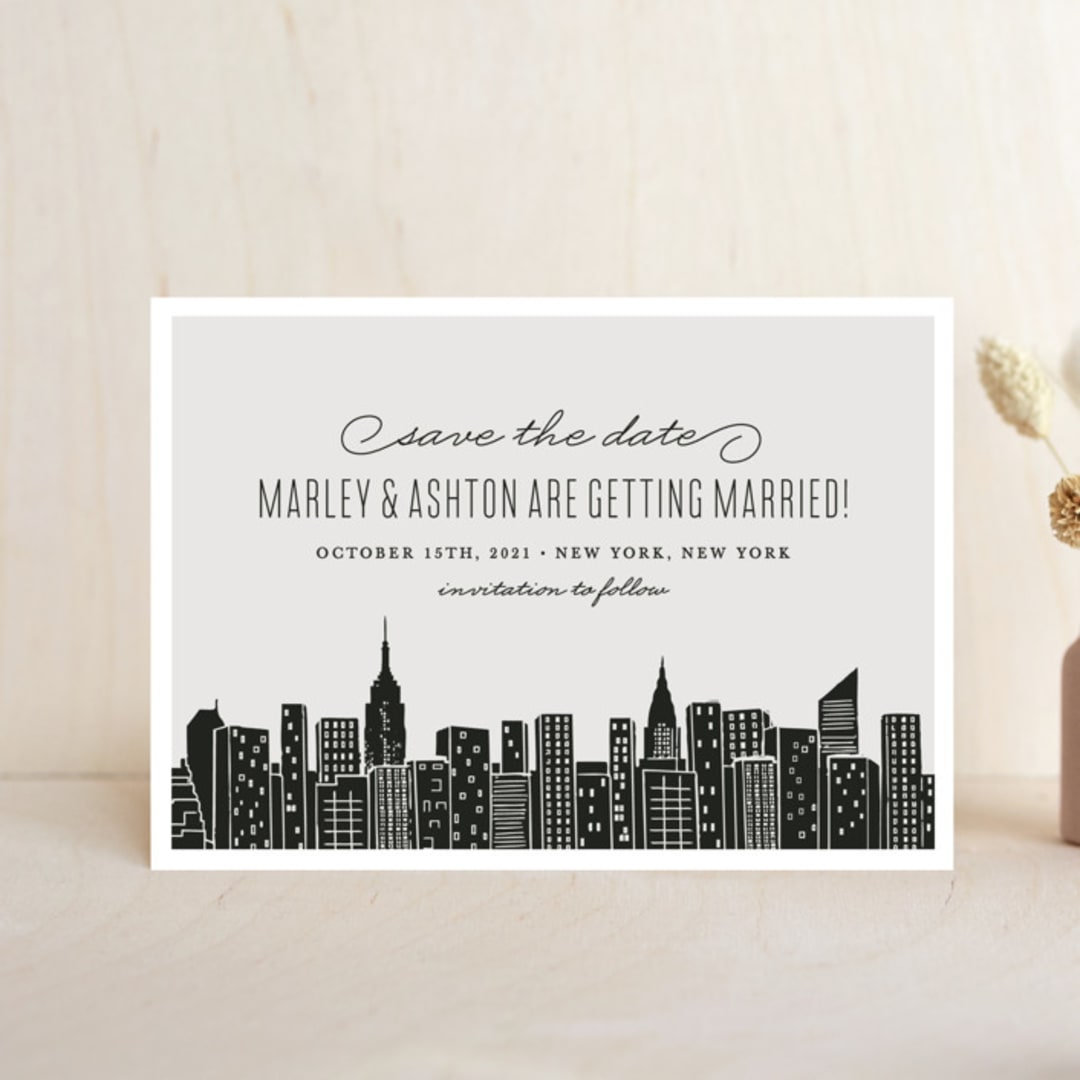 "Big City - New York City" - Save the Dates in Light Taupe by Hooray Creative - Front