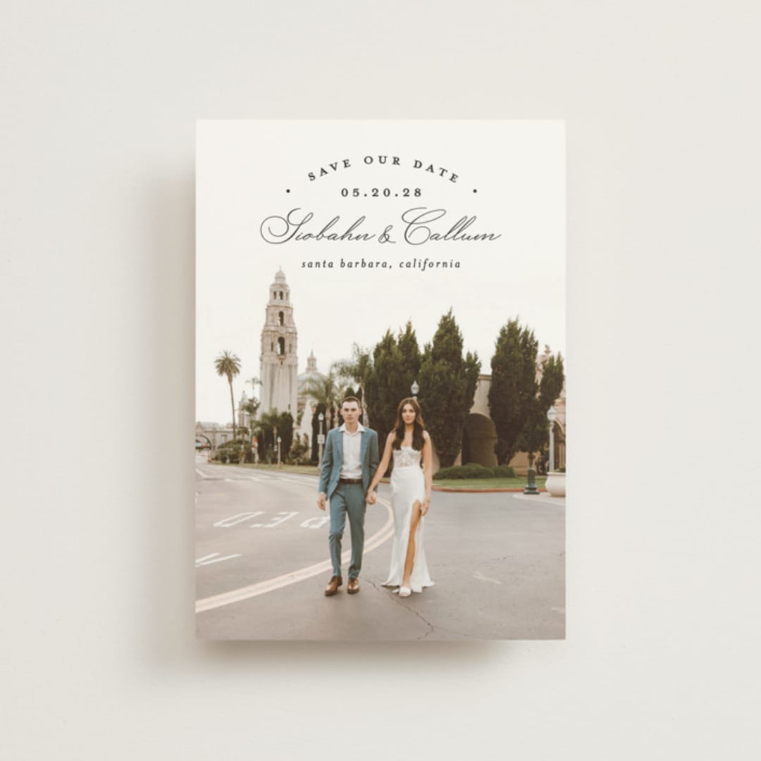 "Arched Type" - Save the Dates in Onyx by Erica Krystek - Front