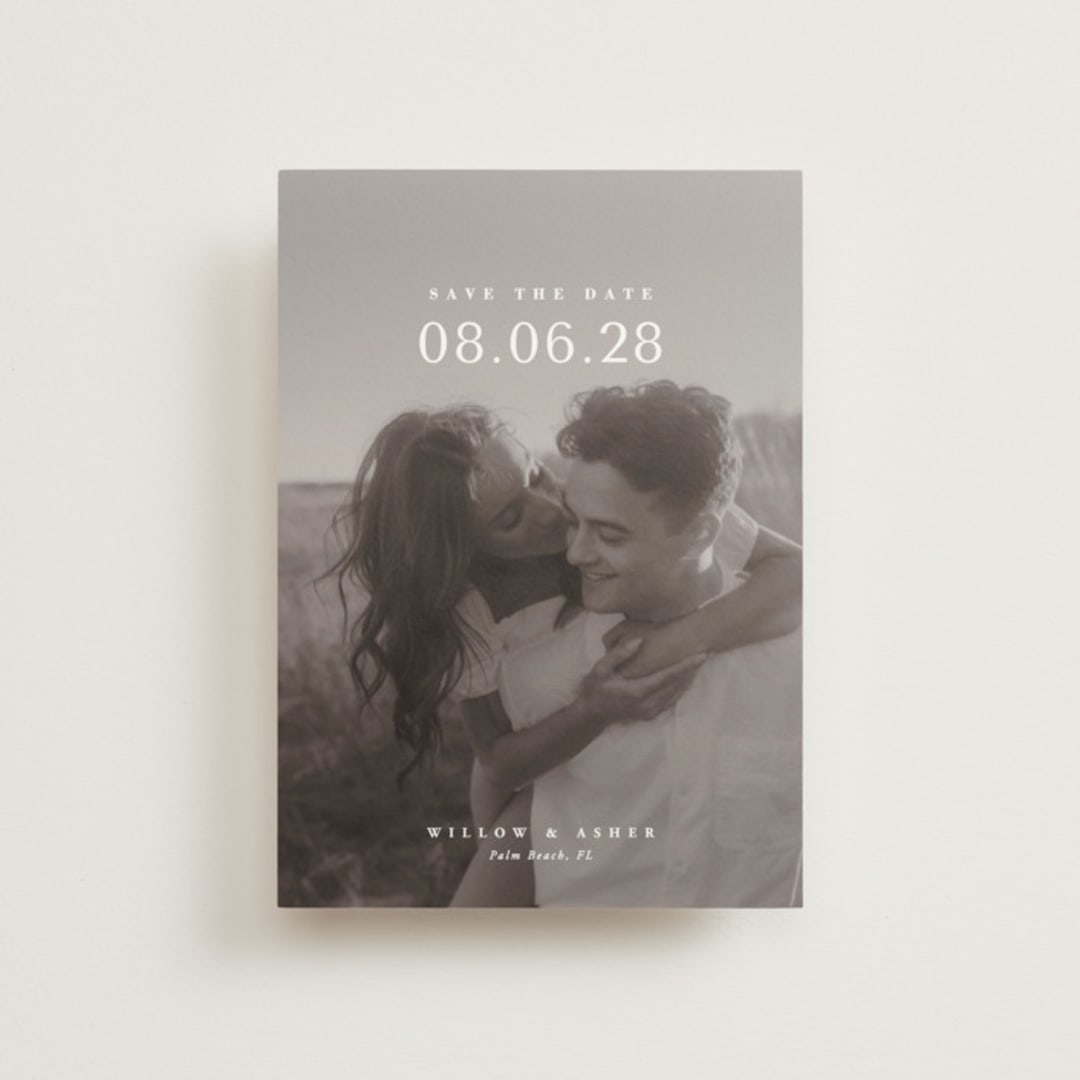"Classic Big Date" - Save the Dates in Moonstone by Lucrecia Caporale - Front
