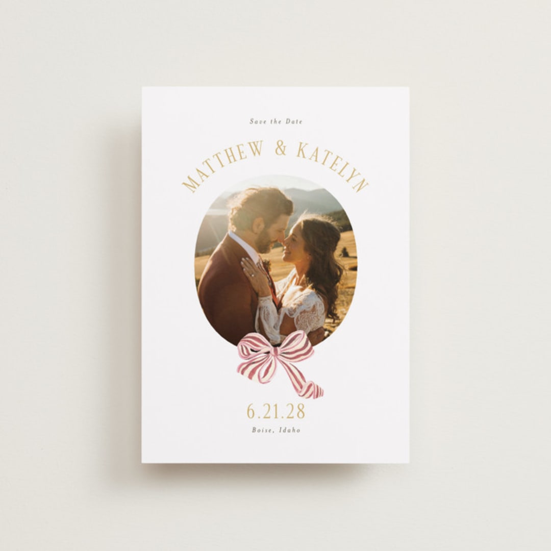 "Ruban en Fleur" - Save the Dates in Rose by Itsy Belle Studio - Front