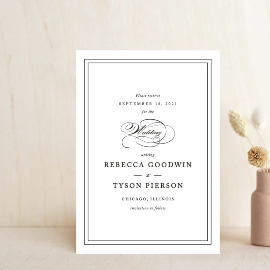 "Eloquence" - Save the Dates in Vanilla by Kimberly FitzSimons - Front