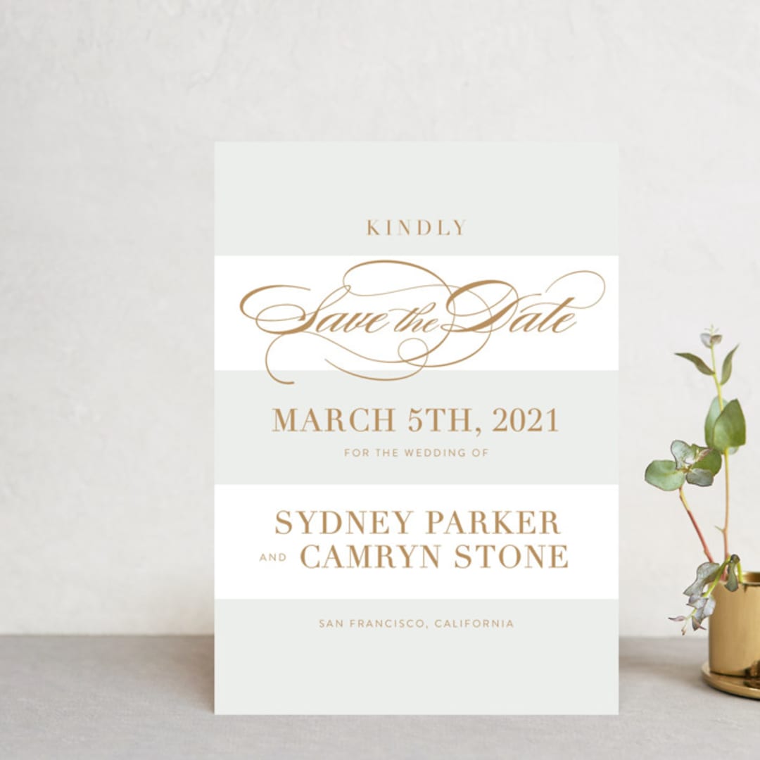 "Fashion District" - Save the Dates in Marble by Jill Means - Front