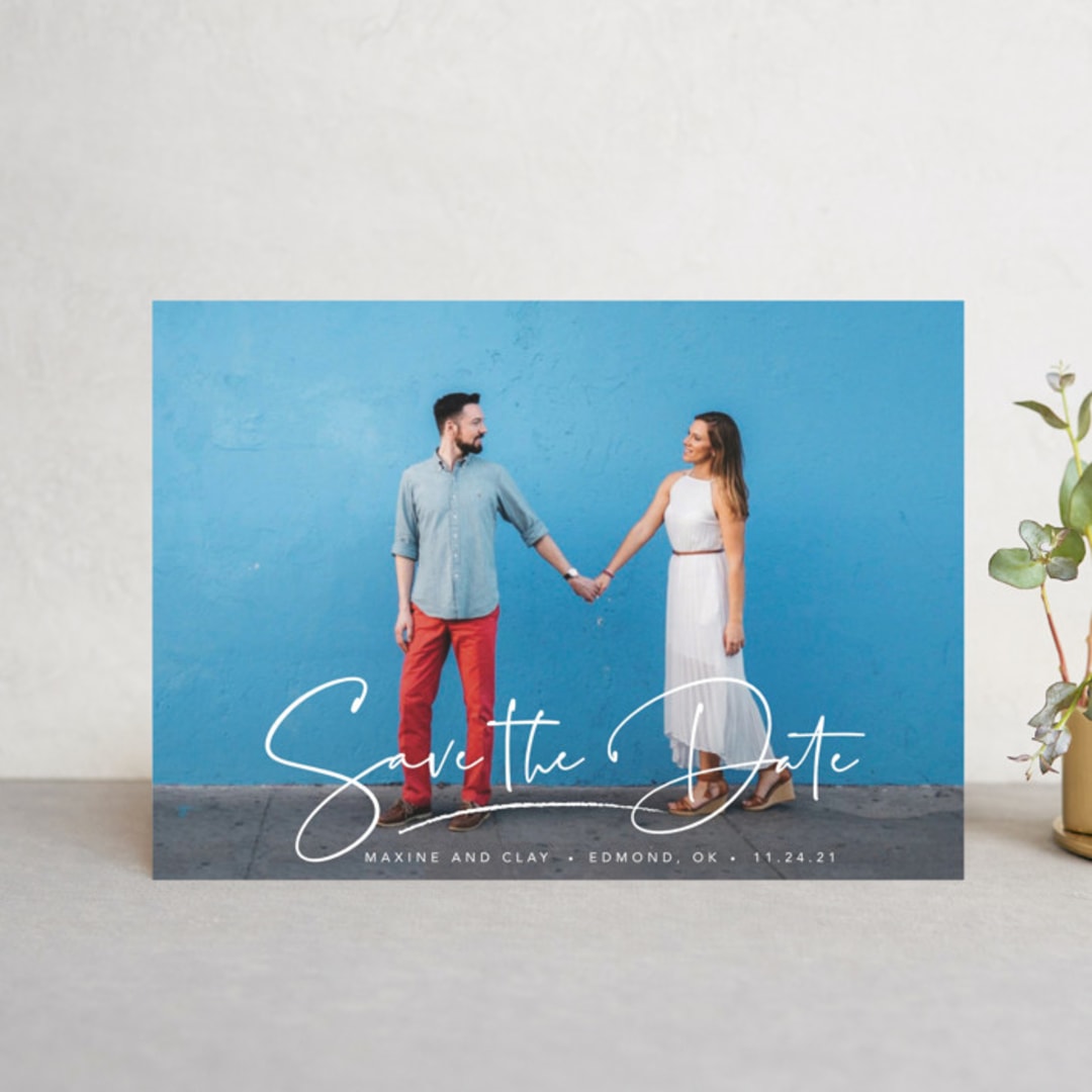 "Swashy Save" - Save the Dates in Cotton by Anna Elder - Front