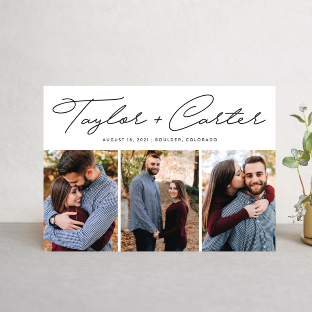 "Scripted Names" - Save the Dates in Ivory by Susan Asbill - Front