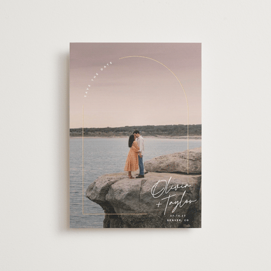 "Arch Signature" - Save the Dates in Classic by Kelly Schmidt - Front