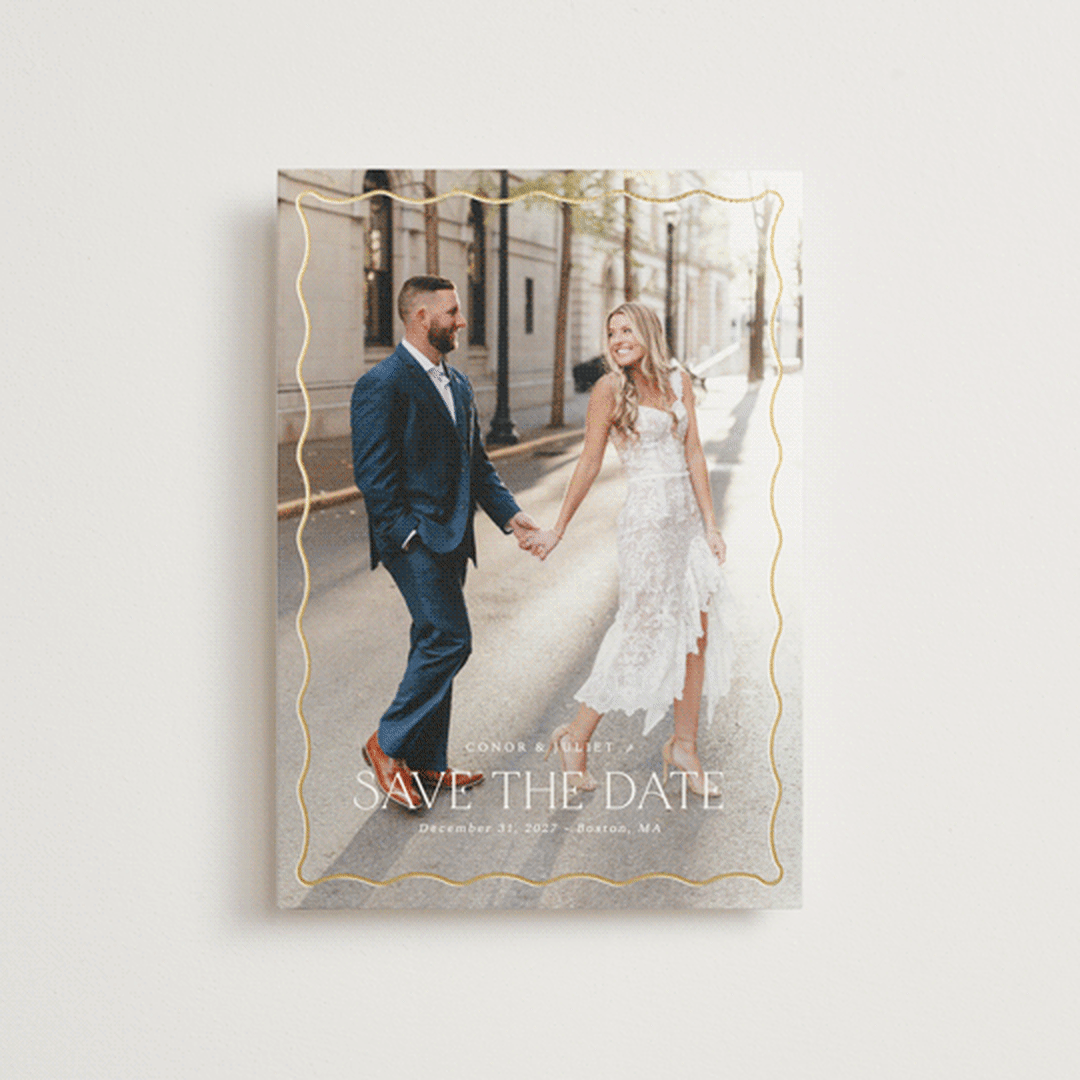 "Scalloped Border" - Save the Dates in Cloud by Kaydi Bishop - Front