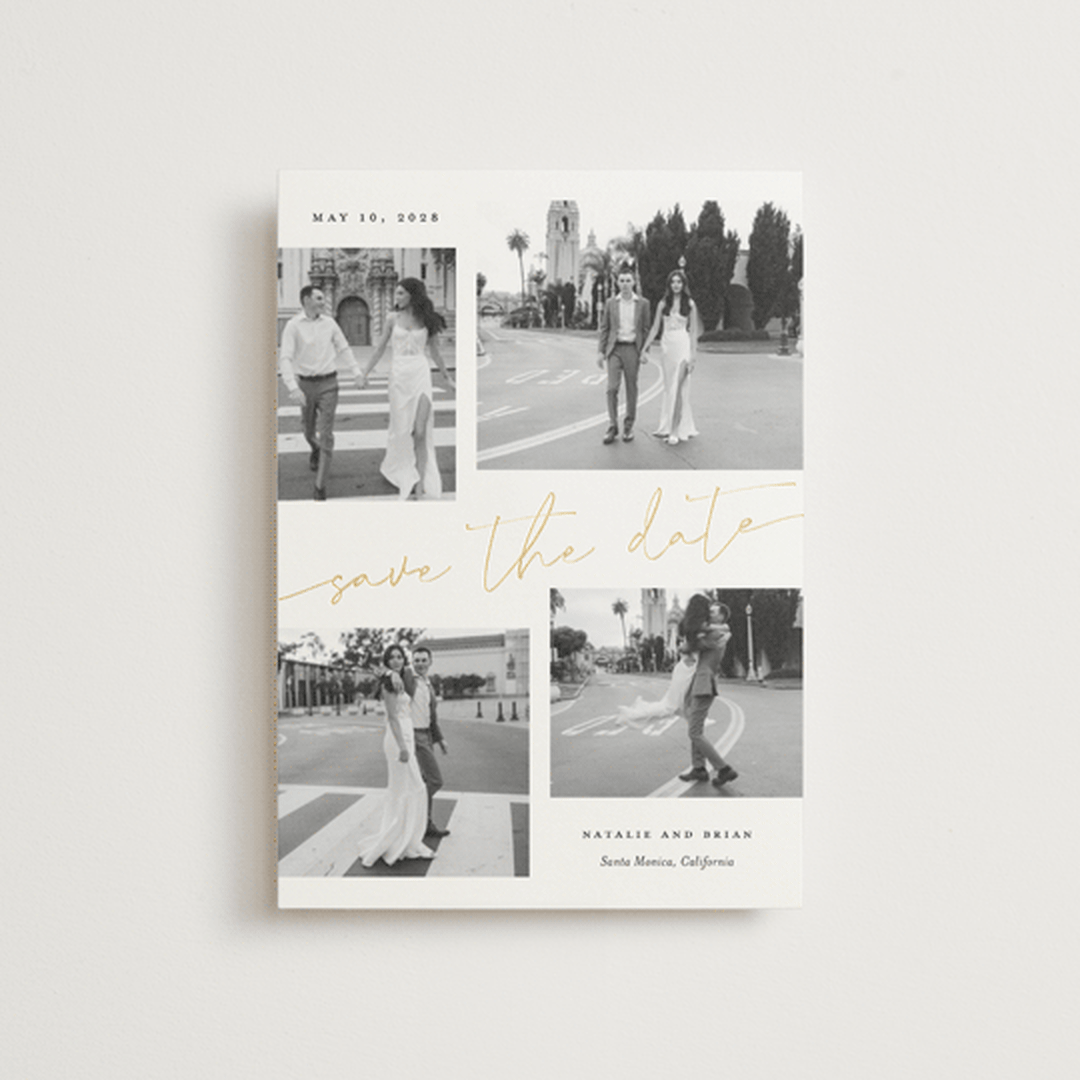 "minimal holiday gallery" - Save the Dates in Snow by Sarah Curry - Front
