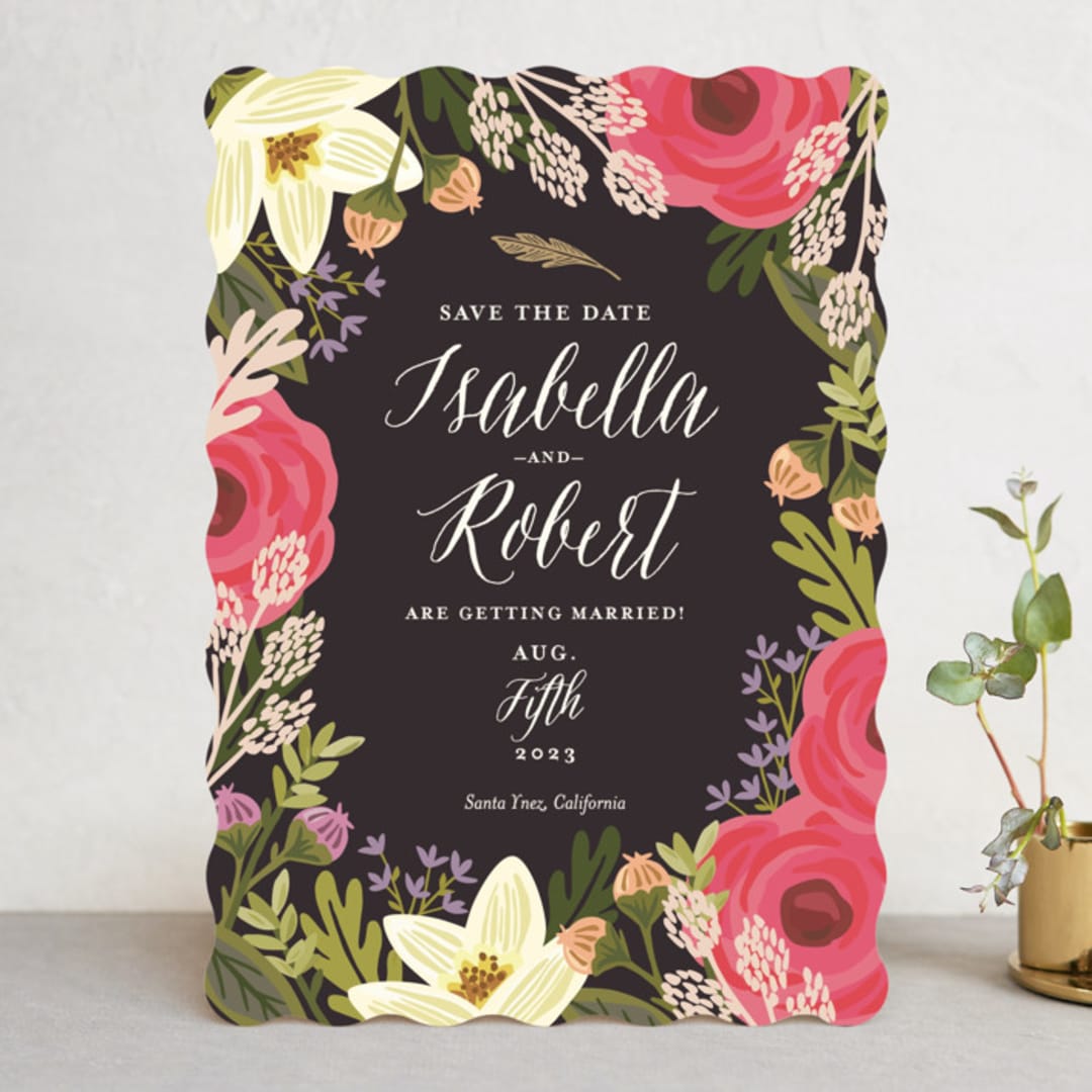 "Rhapsody" - Save the Dates in Peony by Griffinbell Paper Co. - Front