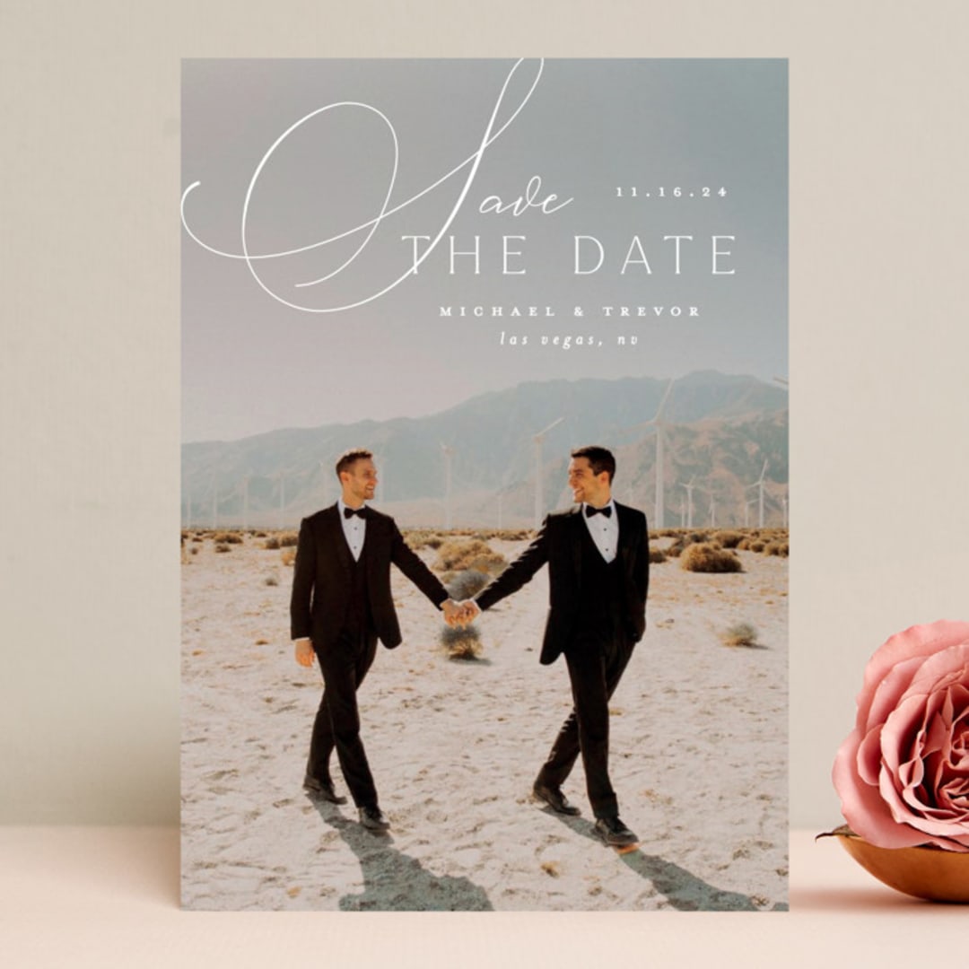 "Trailing" - Save the Dates in Diamond by Everett Paper Goods - Front