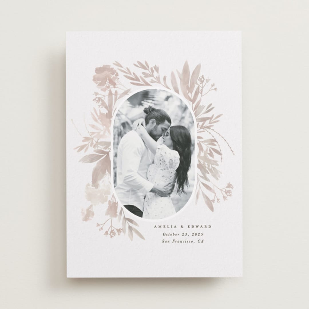 "Wildflowers." - Save the Dates in Dusty Rose by Hudson meet Rose - Front