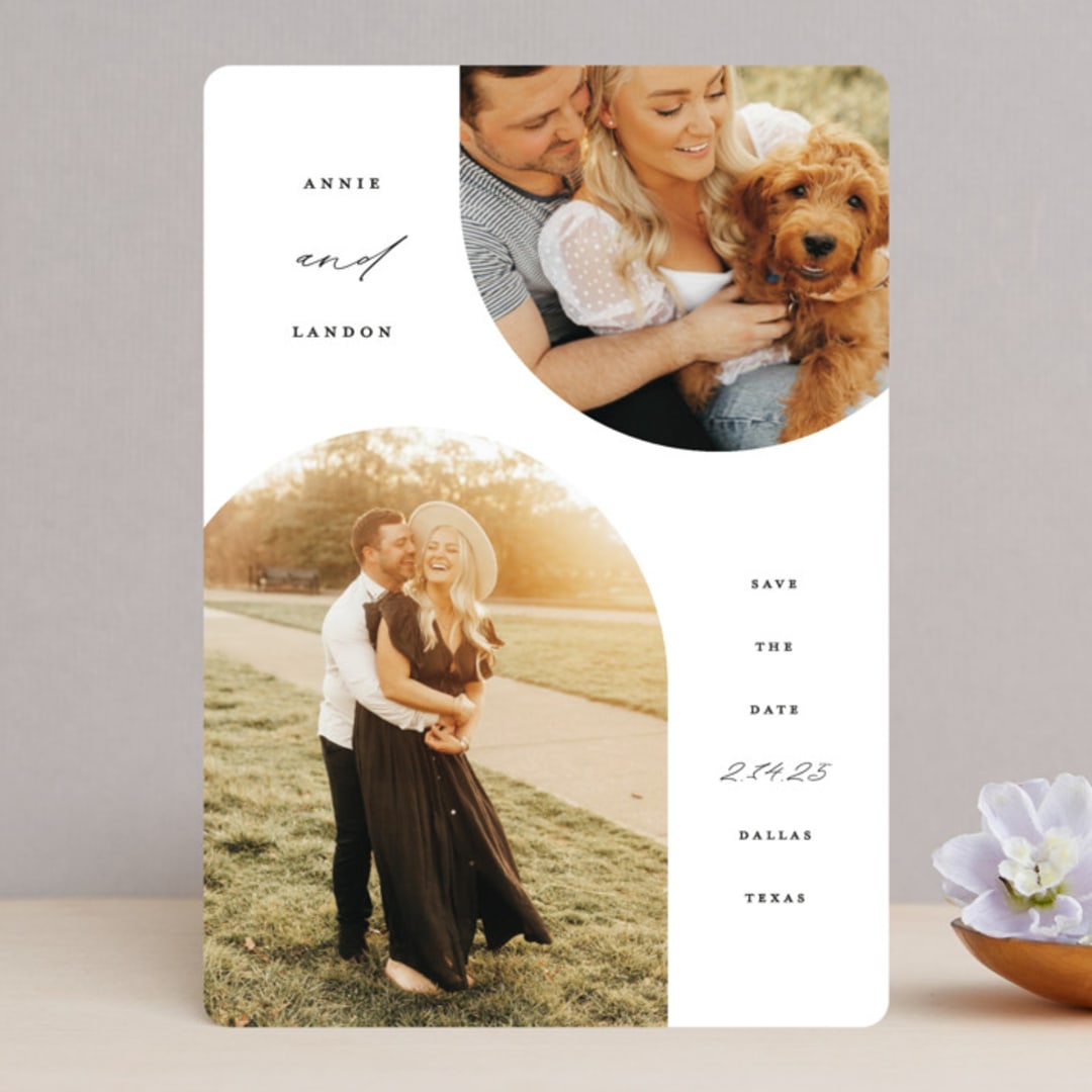 "Arch-y" - Save the Dates in Onyx by Lauren Chism - Front