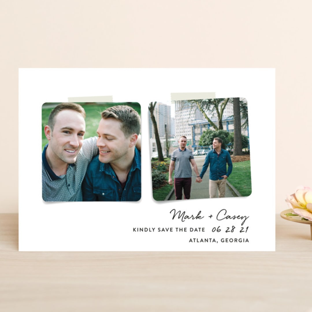 "Two Become One" - Save the Dates in Wedding Dress by Hooray Creative - Front