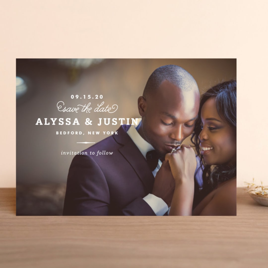 "Timeless" - Save the Dates in White by Oscar and Emma - Karly Depew - Front