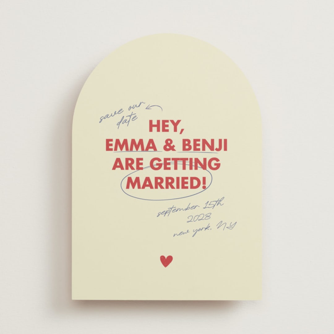 "Love Note" - Save the Dates in Latte by Helena Vitto - Front