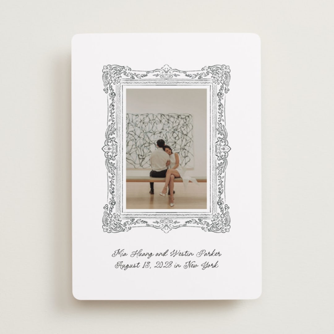 "Sketched Frame" - Save the Dates in Diamond by Jenna Holcomb - Front