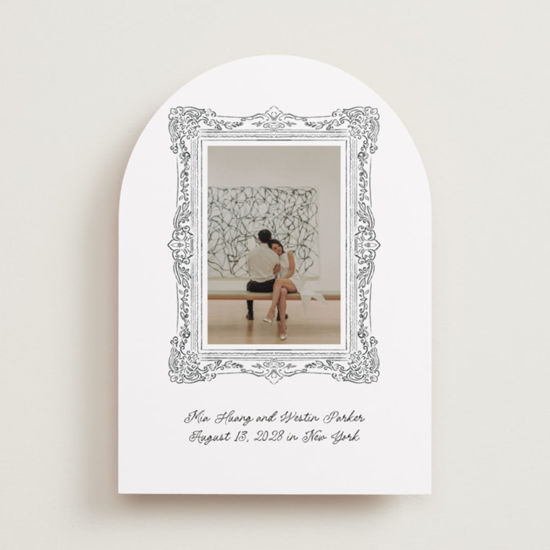 "Sketched Frame" - Save the Dates in Diamond by Jenna Holcomb - Front