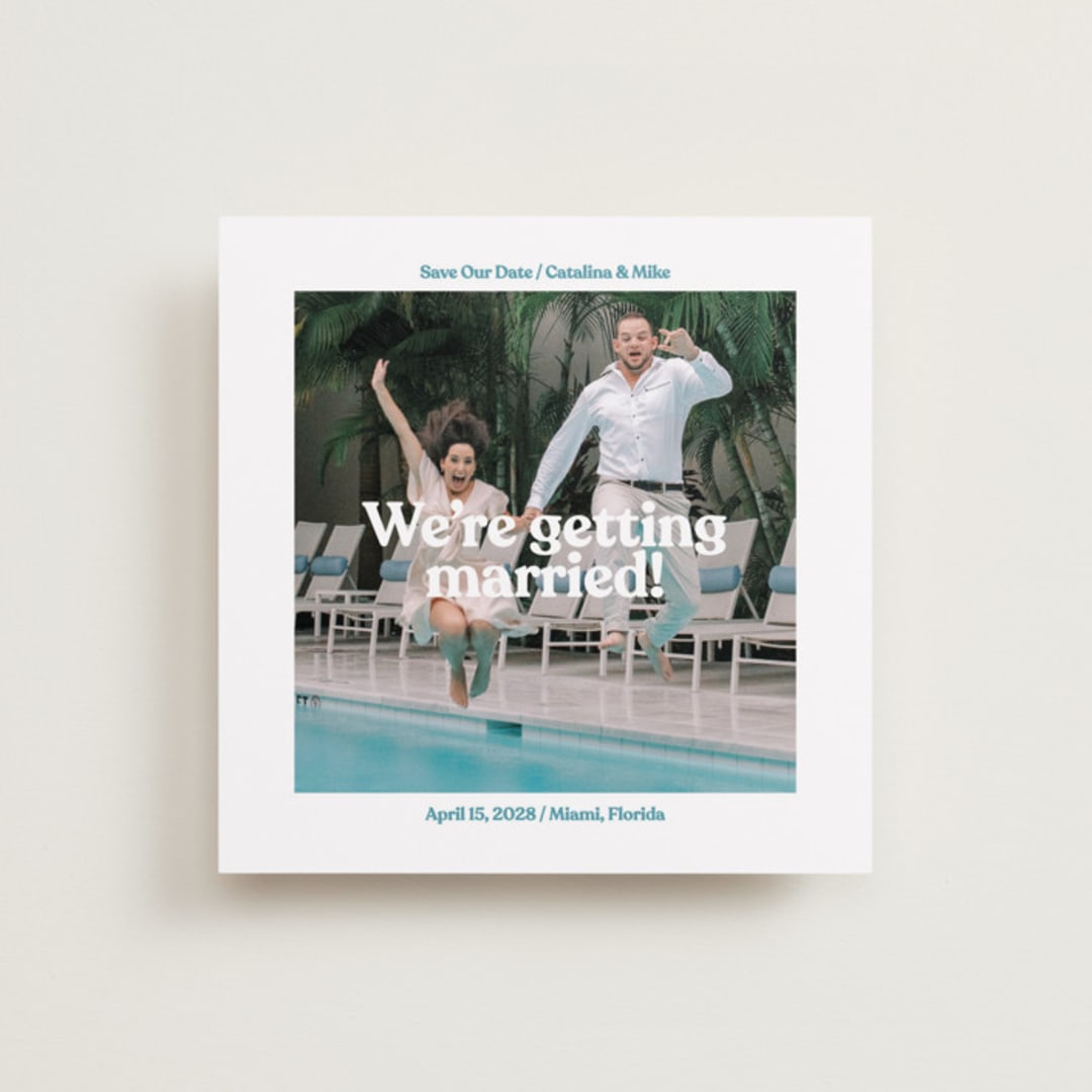 "Take the Plunge" - Save the Dates in Pool by Owl and Toad - Front