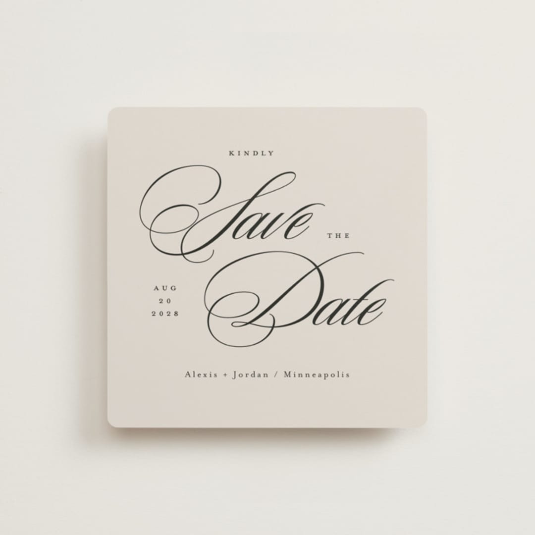 "Square Script" - Save the Dates in Vanilla by Michelle Taylor - Front