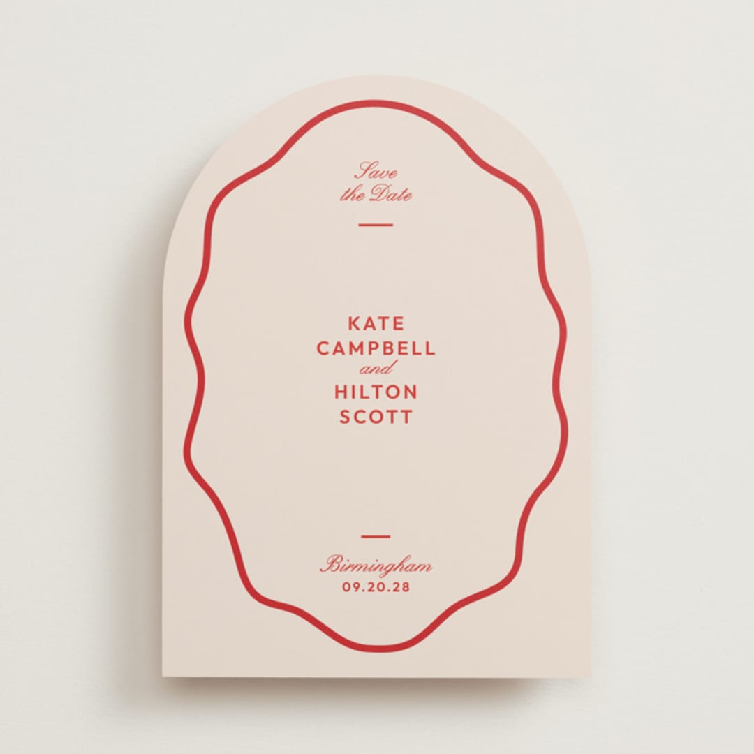 "Croquet" - Save the Dates in Cherry by Megan Davis - Front