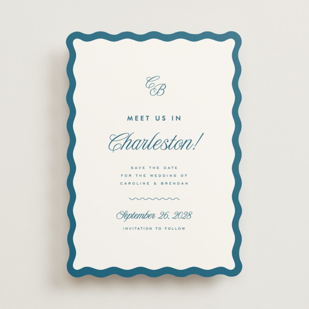 "Meet us" - Save the Dates in Ocean by Kelly Schmidt - Front