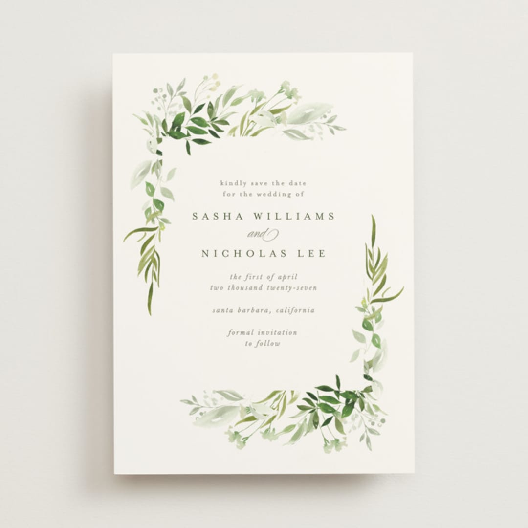 "Verdure" - Save the Dates in Garden by Leah Bisch - Front