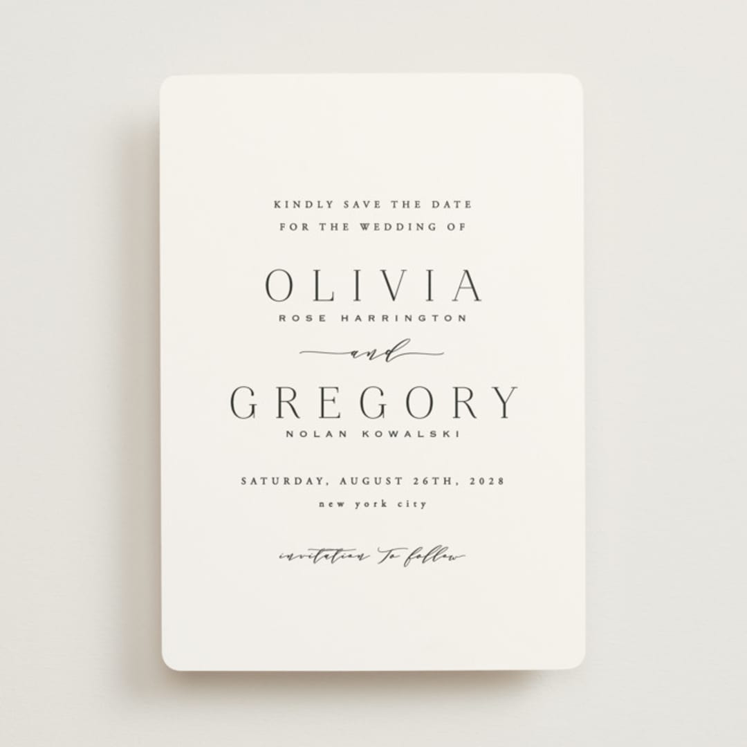 "Classy Type" - Save the Dates in Lily by Hooray Creative - Front