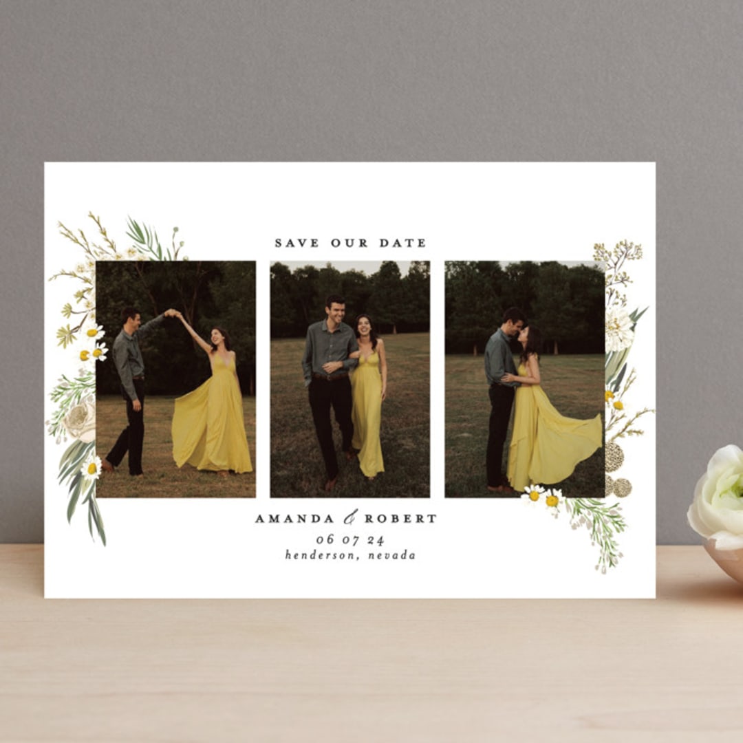 "Organic Florals" - Save the Dates in Porcelain by Susan Moyal - Front