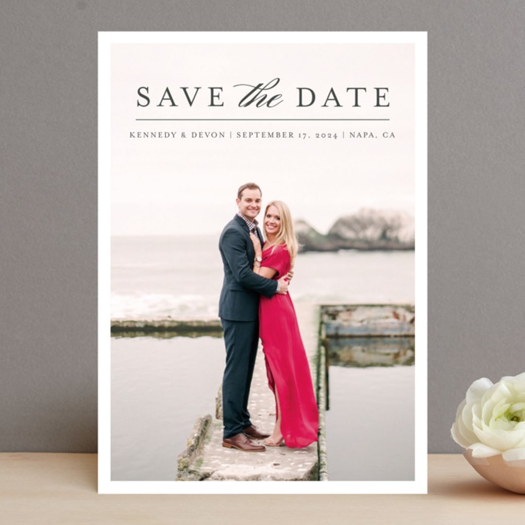 "Classic Save the Date" - Save the Dates in Platinum by Laura Bercovich - Front
