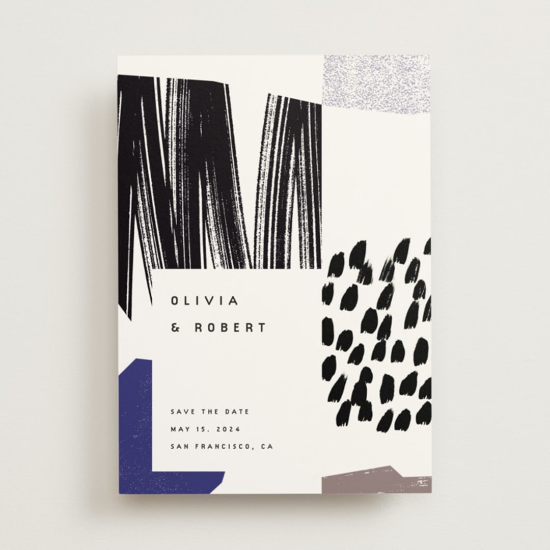 "Graphic" - Save the Dates in Cobalt by Sumak Studio - Front