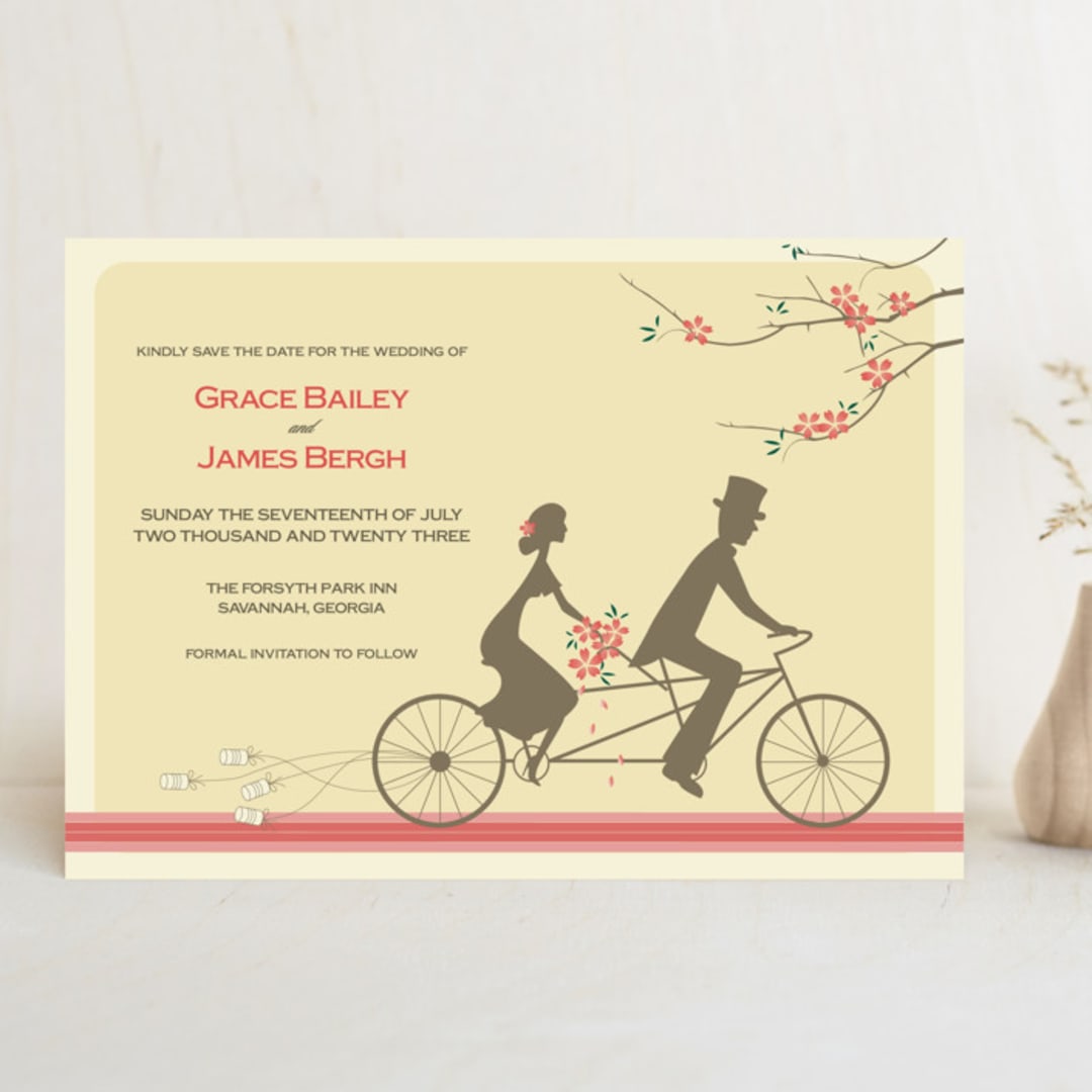 "Journey Together" - Save the Dates in Buttercream by Letter19Design - Front