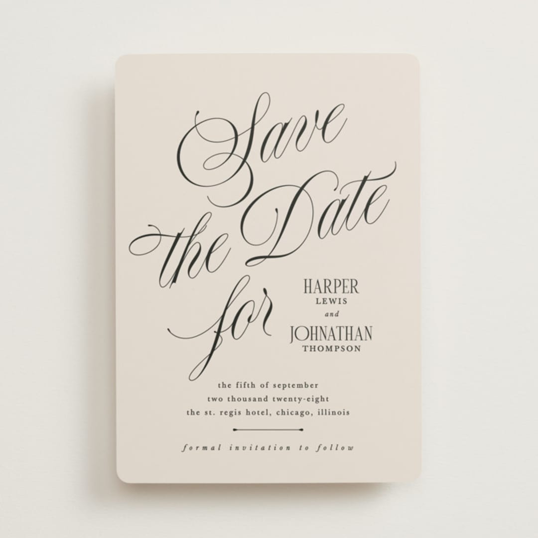 "Mirin" - Save the Dates in Linen by Kate Ahn - Front