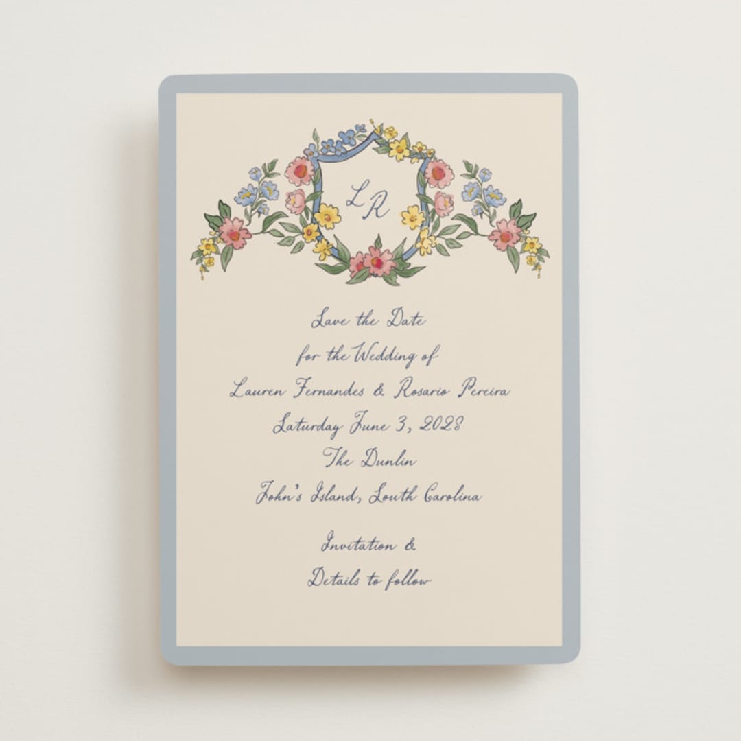 "A wedding in Low Country" - Save the Dates in Cornflower by Chris Griffith - Front