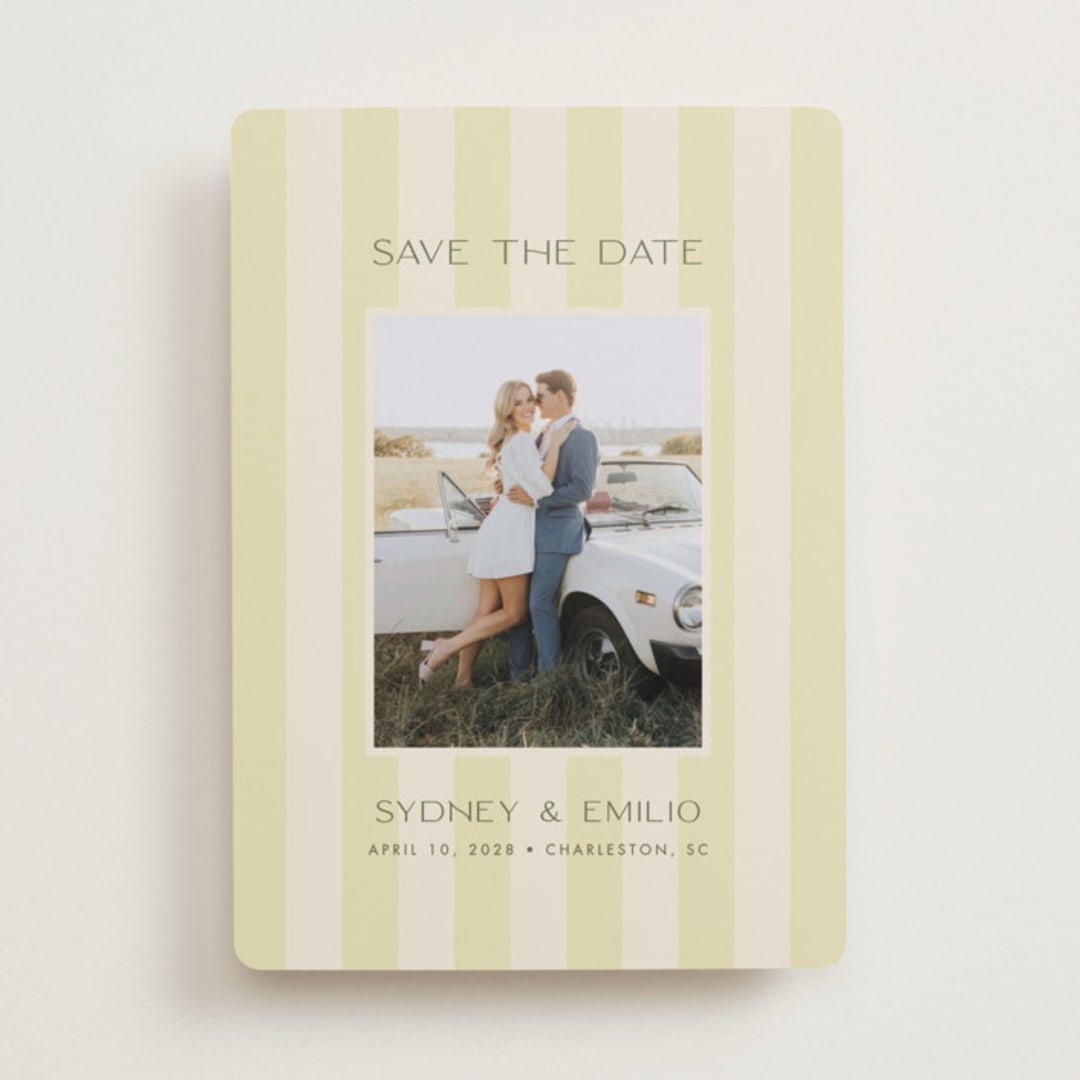 "palmetto" - Save the Dates in Lime by Ellen Schlegelmilch - Front