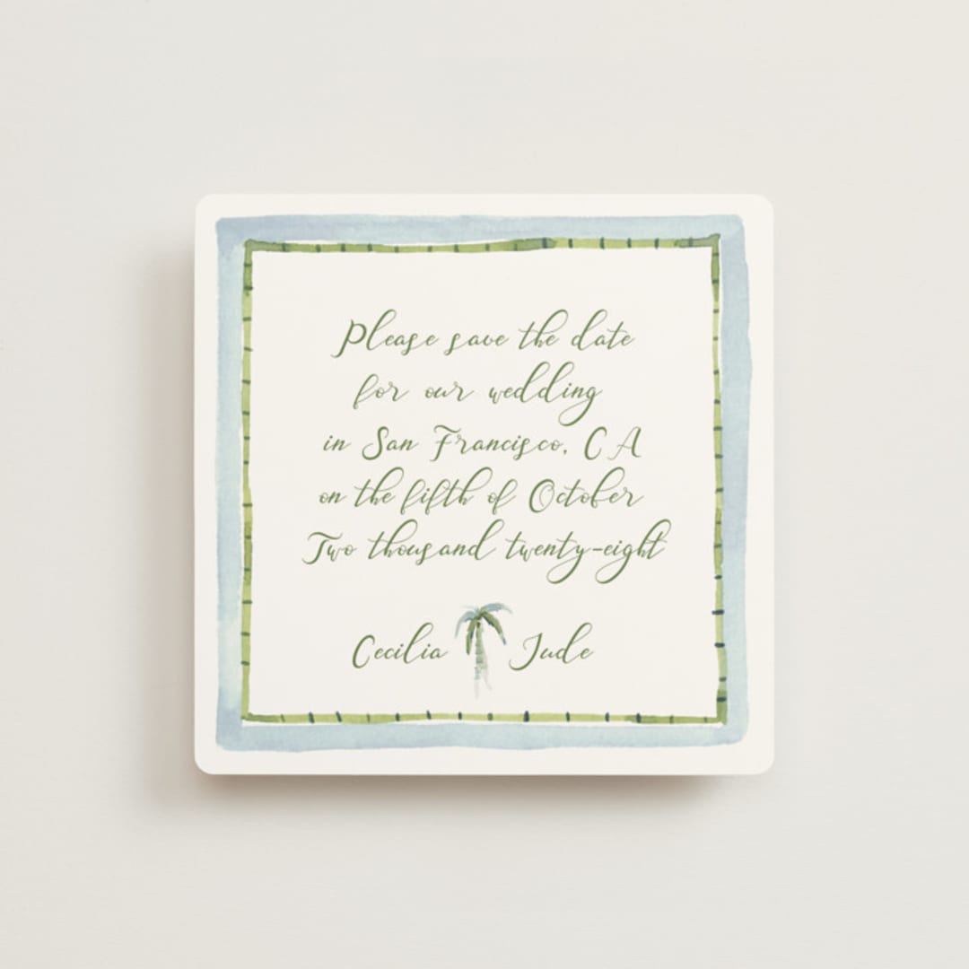 "Alento" - Save the Dates in Celeste by Pati Cascino - Front