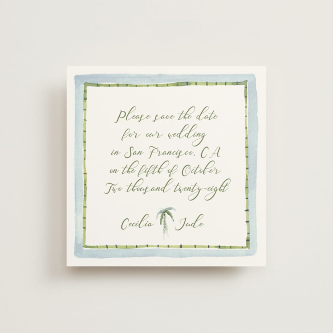 "Alento" - Save the Dates in Celeste by Pati Cascino - Front