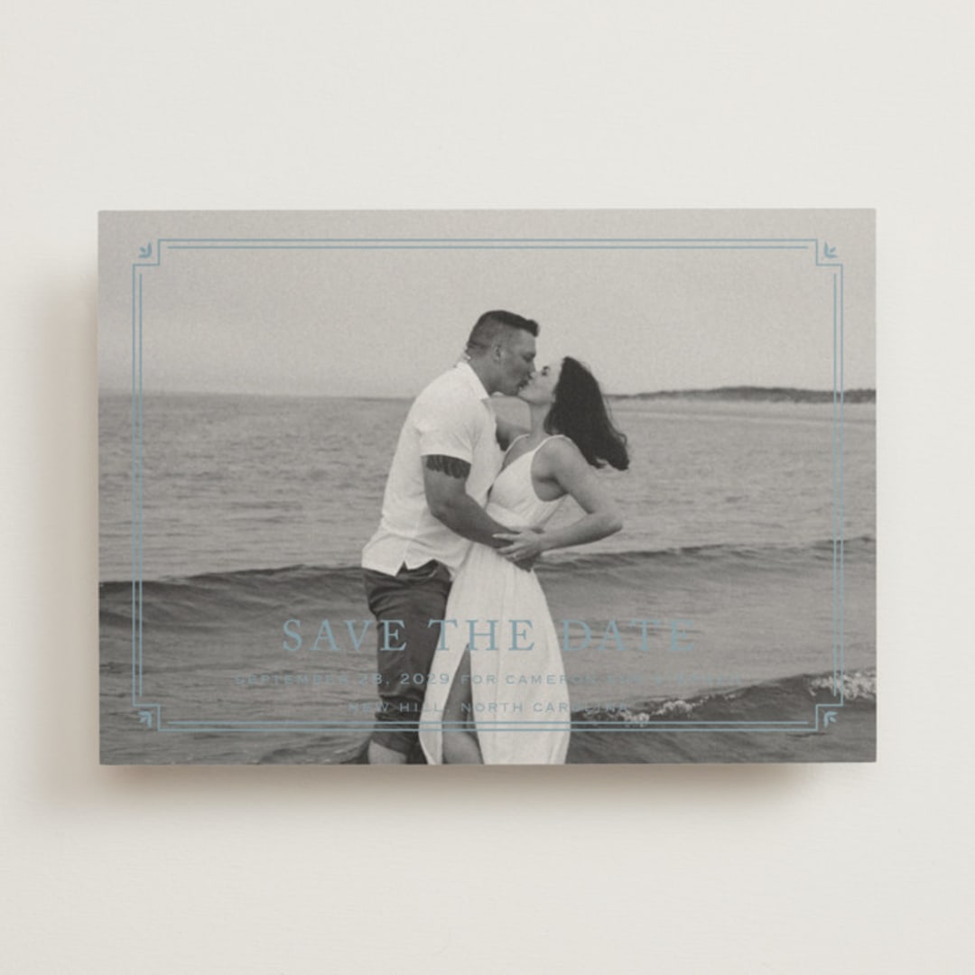 "Fleur Corner" - Save the Dates in French Blue by Carolyn MacLaren - Front