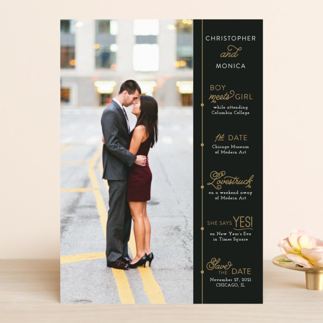 "Our Timeline" - Save the Dates in Onyx by Jessie Steury - Front