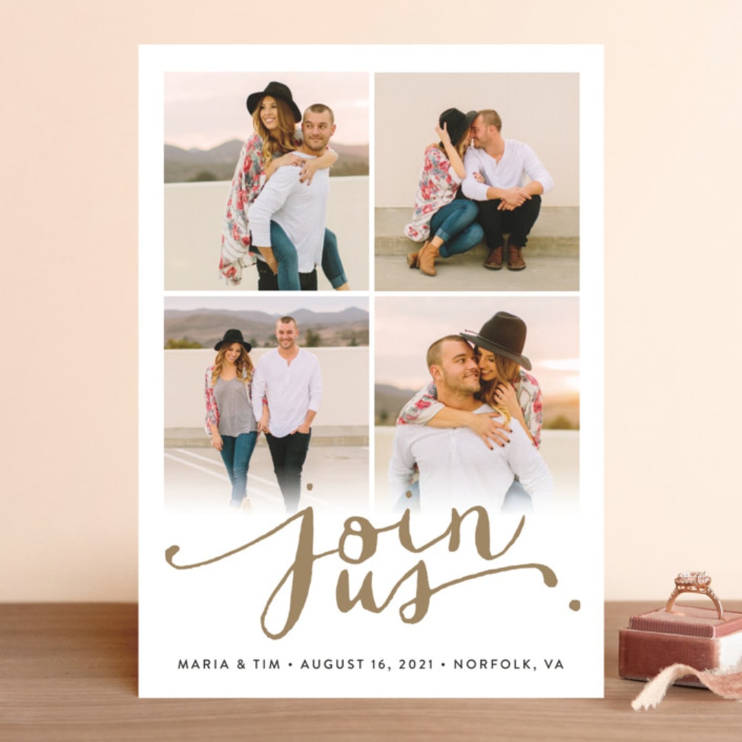 "Jotted" - Save the Dates in Golden by Ashley Hegarty - Front