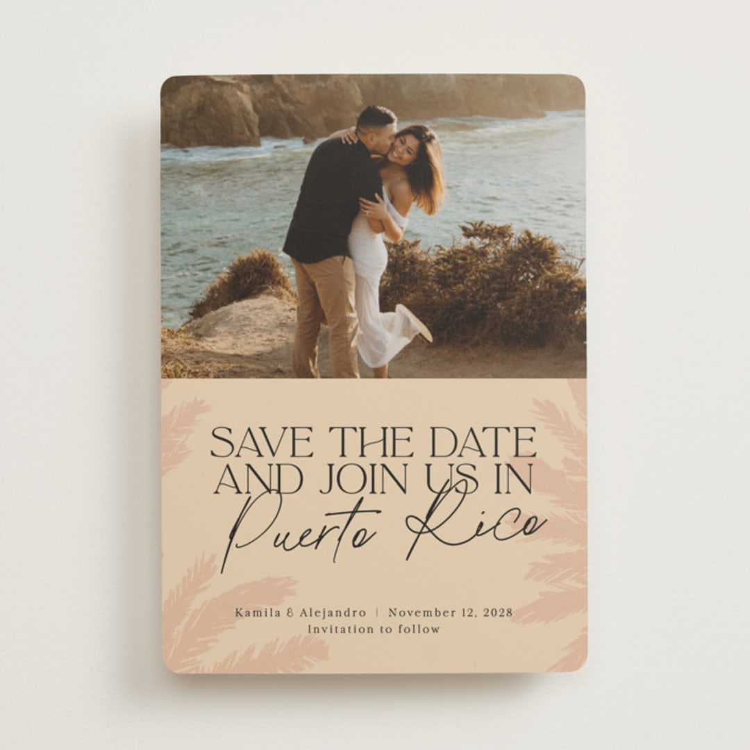 "Destination Dream" - Save the Dates in Sand by Inkblot Design - Front