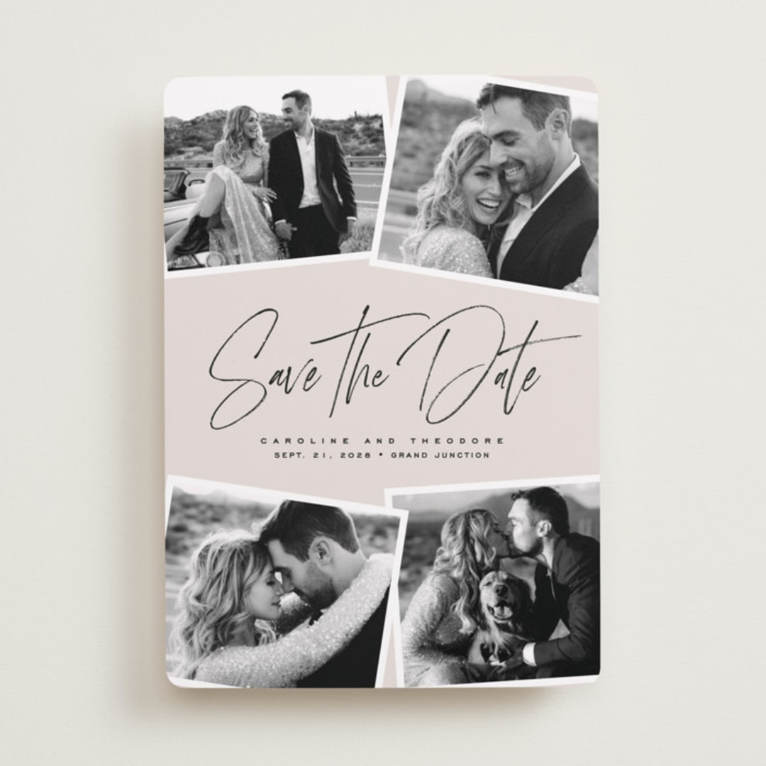 "Our collage" - Save the Dates in Vanilla by Lea Delaveris - Front
