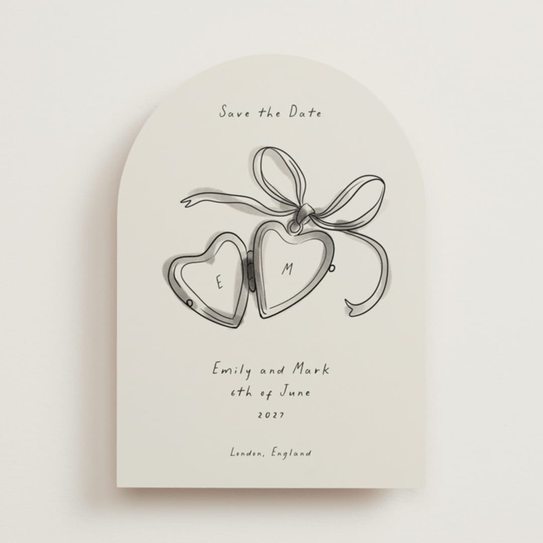 "Heart Shaped Locket" - Save the Dates in Ink Wash by Ani Somi - Front