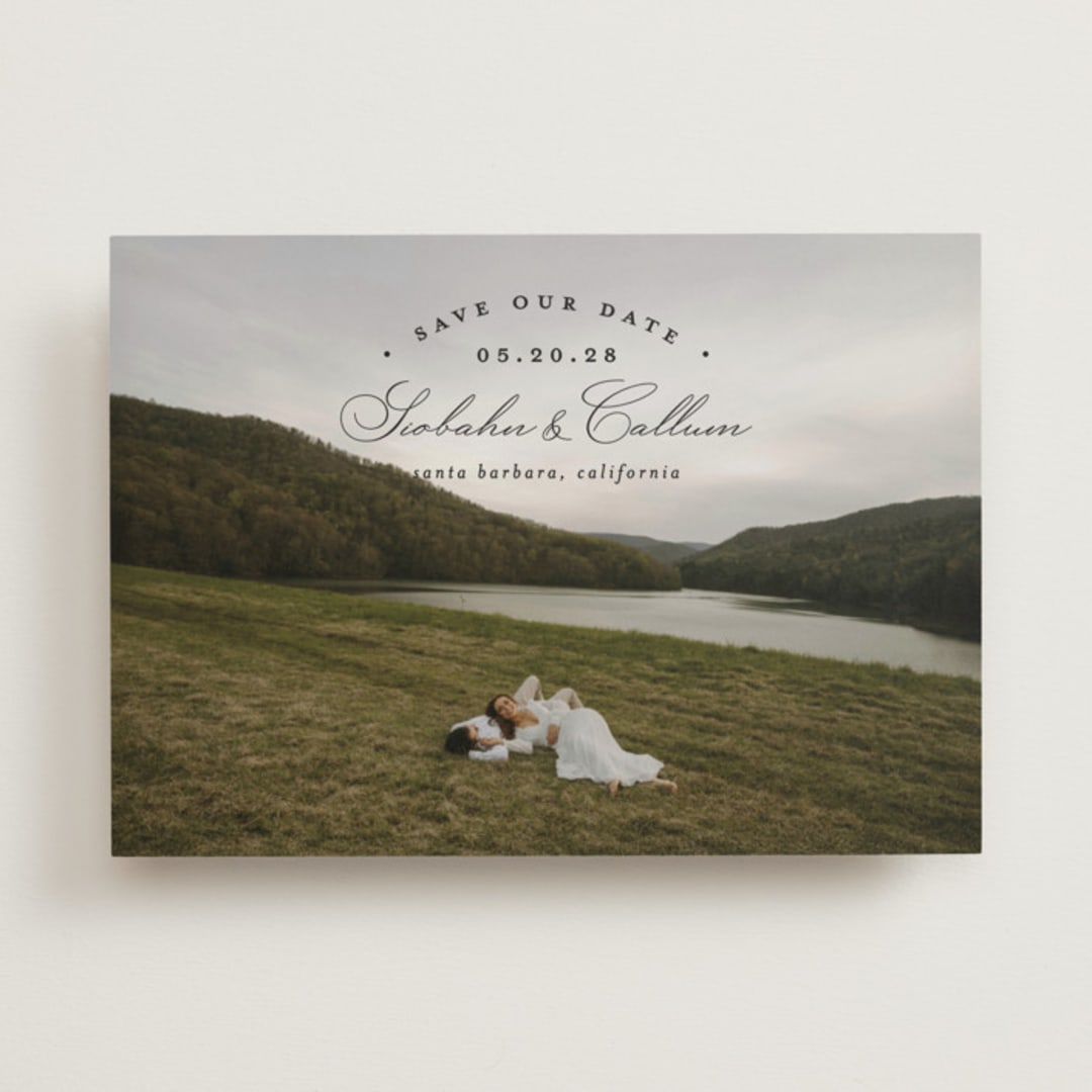 "Arched Type" - Save the Dates in Onyx by Erica Krystek - Front