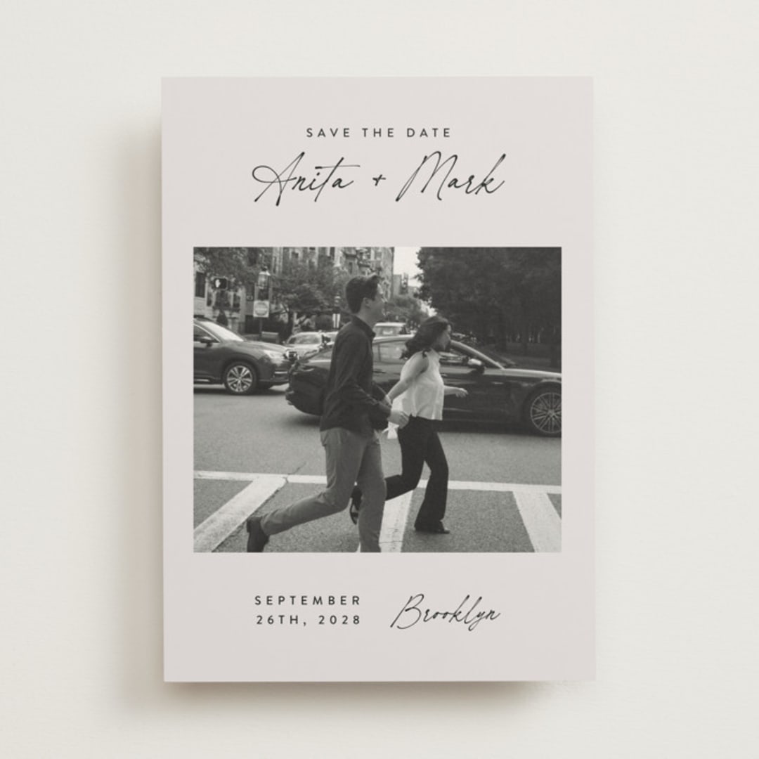 "Moment in Time" - Save the Dates in Eggshell by Paper Raven Co. - Front