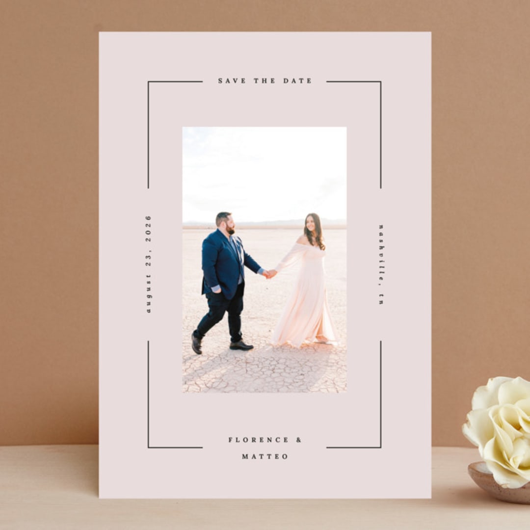 "Simply Love" - Save the Dates in Blush by Louise Kay - Front