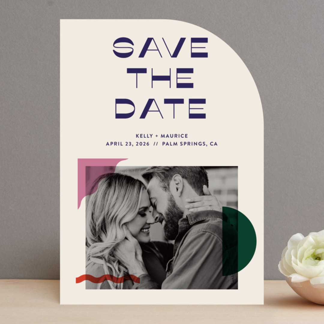 "Modern Love" - Save the Dates in Ecru by Shari Margolin - Front