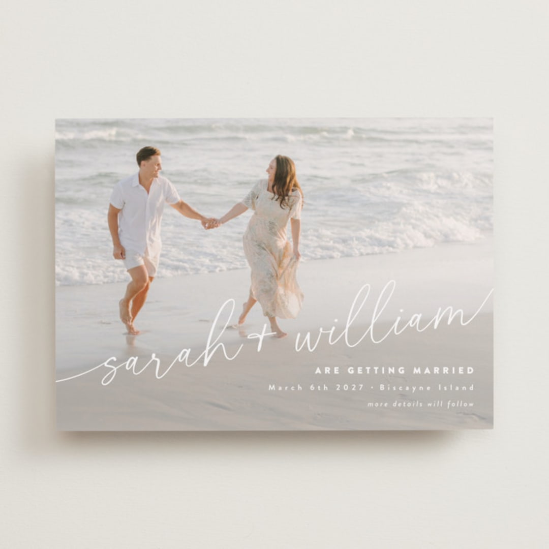 "Sweet Script" - Save the Dates in Ivory by Jessie Steury - Front