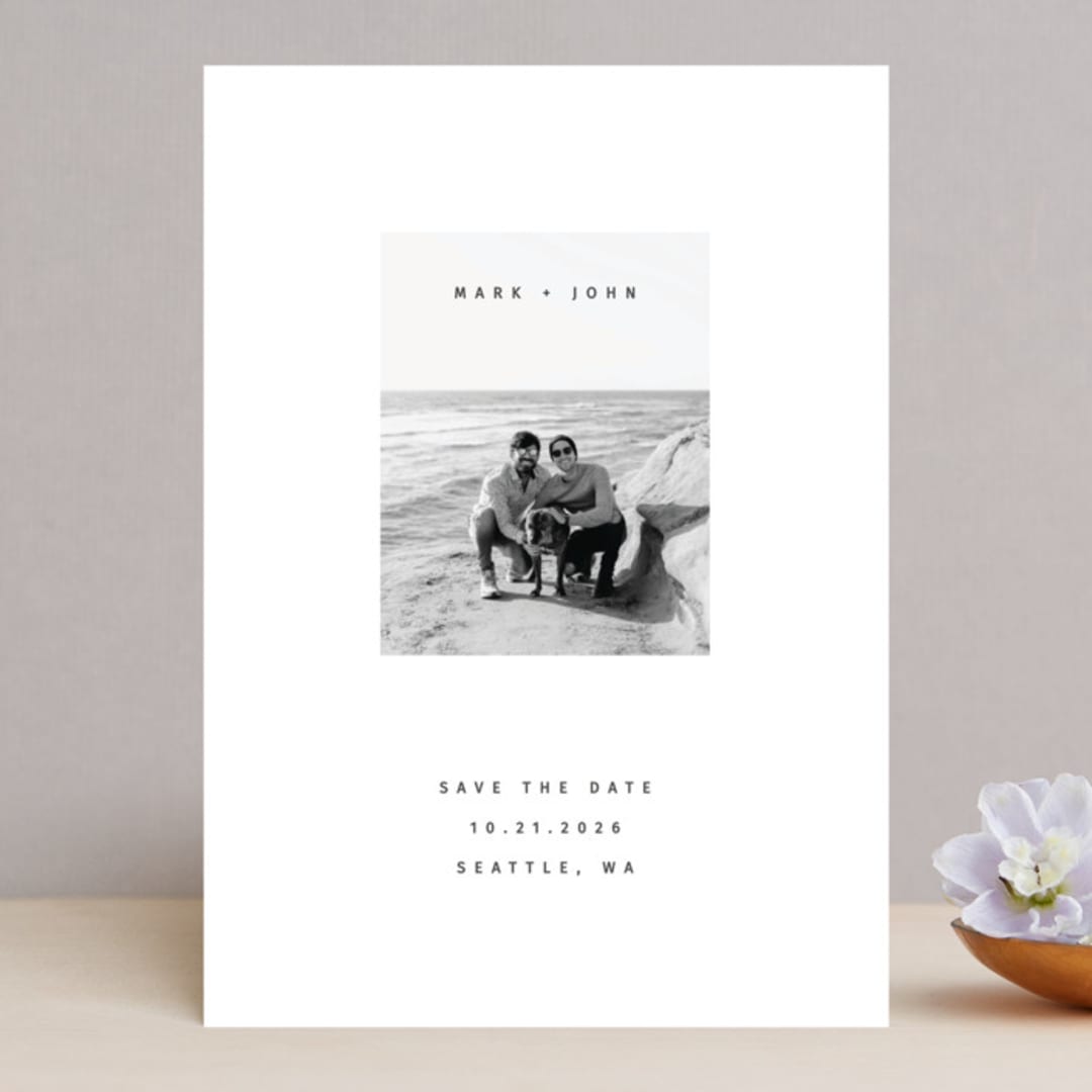 "minimal caps" - Save the Dates in Cloud by JoAnn Jinks - Front